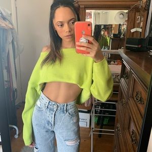 Lime Green Knit Sweater PLT